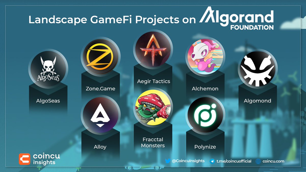 📌Landscape GameFi Projects On <a href="/Algorand/">Algorand Technologies</a> Foundation

<a href="/Algorand/">Algorand Technologies</a> builds technology that accelerates the convergence between decentralized &amp; traditional finance

<a href="/AlgoSeas/">AlgoSeas</a> <a href="/aegirtactics/">Aegir Tactics</a> <a href="/AlchemonNFT/">Alchemon</a> <a href="/algomond/">Algomond NFT Project</a> @polynize <a href="/FracctalLabs/">Fracctal Monsters | TCG</a> @polynize 

#coincu