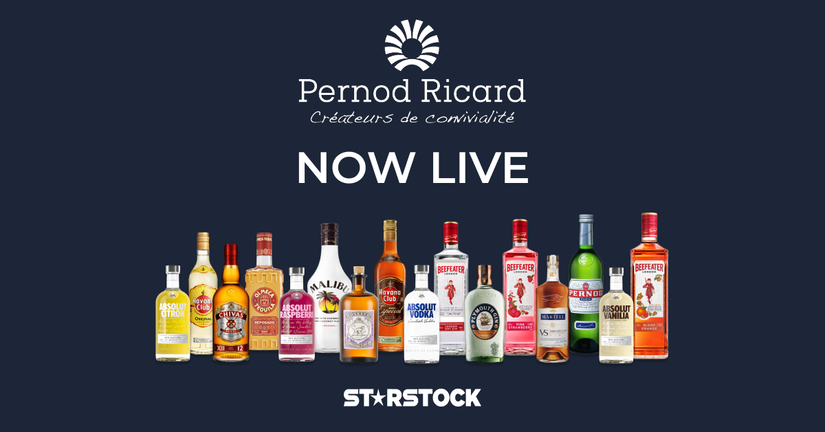 We’re excited that Pernod Ricard brands are now available on the StarStock website!