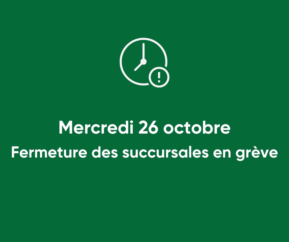 La_SQDC's tweet photo. Les 23 succursales visées par la grève sont fermées aujourd'hui le mercredi 26 octobre à l'occasion d'une rencontre annuelle interne.

Pour voir la liste des succursales touchées : https://t.co/8vsKq2ZL6G

#SQDC #CannabisQc https://t.co/wgbv8gbKPC