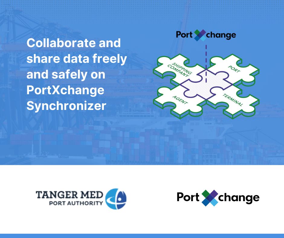 PortXchange's tweet photo. As part of our efforts to digitalize the shipping industry, we are pleased to announce that Tanger Med Port Authority has been added to the PortXchange Synchronizer platform.
Sign up to receive new updates: https://t.co/MKkd4VhYmx
@TM_Officiel #TangerMed https://t.co/NyTKZ9pmVR