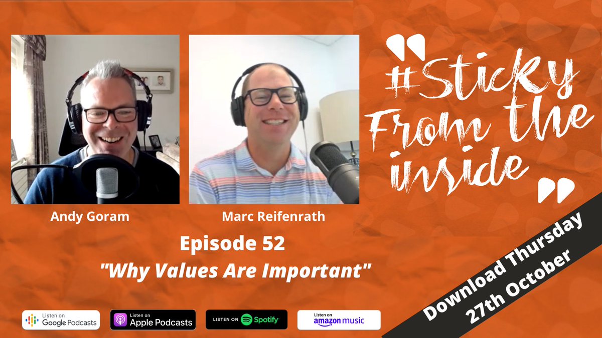 StickyFrom's tweet photo. Find out what it takes to really bring company values that help project your business to the next level,to life, when I speak with @spinuser Marc Reifenrath from @spinute when ep.52 goes live tomorrow. Listen here https://t.co/QsSY5nyIIY #values #podcast #leadership https://t.co/2bmscZqsgM