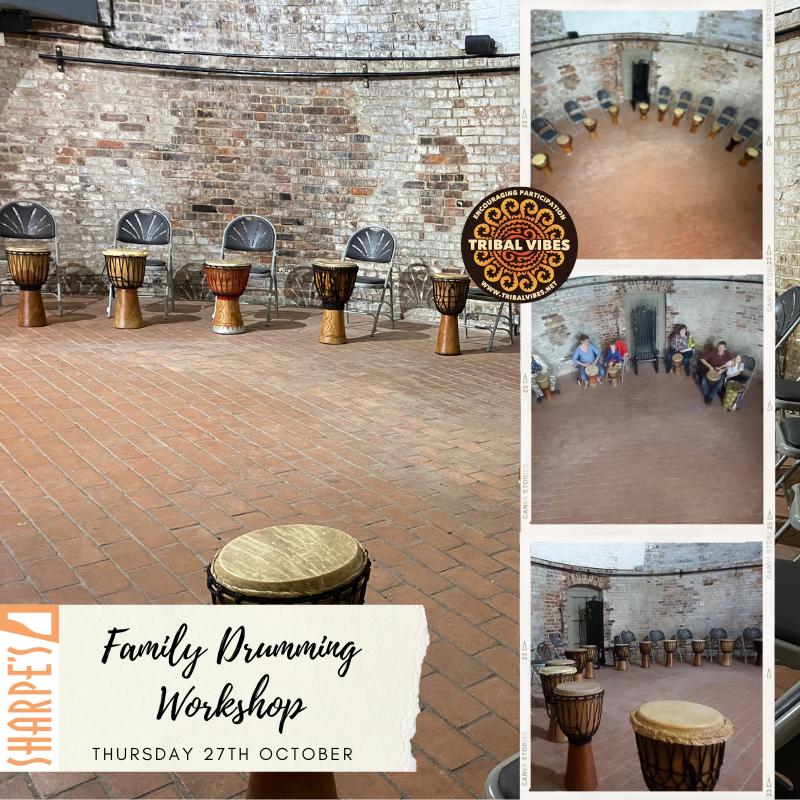 SharpesMuseum's tweet photo. TOMORROW! Enjoy our half term family friendly drumming workshop - Suitable for the whole family with children aged 6+. See: https://t.co/gssXIrbX0c for more details! 🥁

#DjembeDrumming #FamilyWorkshop #VisitSouthDerbyshire #VisitSwadlincote https://t.co/QtyaTMIvCJ