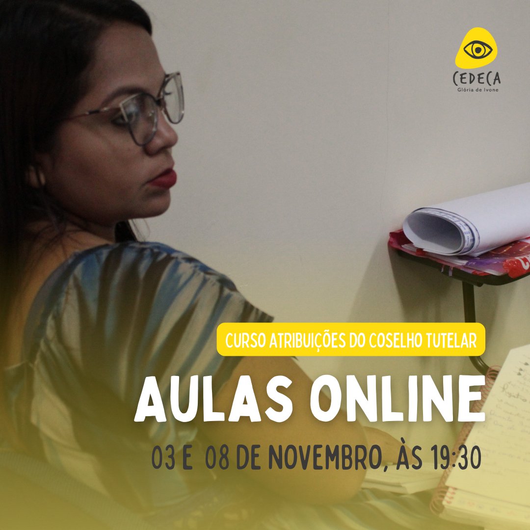 CEDECA_TO's tweet photo. Nosso projeto Escola Inéditos Viáveis não para, e o curso da vez é o de atribuição do Conselho Tutelar, que iniciou suas aulas ontem! E nos dias 03 e 8 de novembro, às 19:30, tem mais aulas online. O link será enviado no grupo de WhatsApp da turma!
#Cedecato https://t.co/9x02qF0O6k