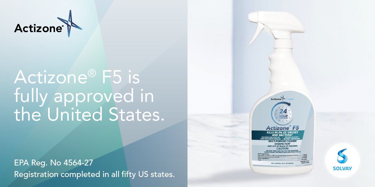 🔴 #Breakingnews: We are proud to announce that we have ✔️ completed the 🇺🇸 US Registration Process for Actizone® F5, our 24-hour #sanitizing technology. Actizone® F5 is now available in the United States 🇺🇸! Read more: bit.ly/3Dcd65Z