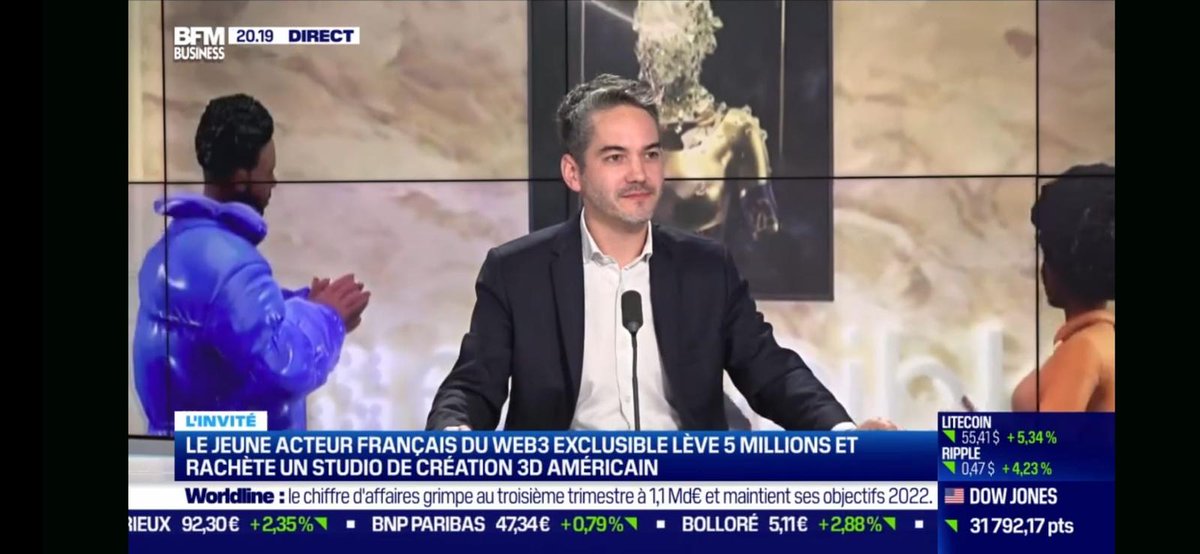 exclusible's tweet photo. Last night, one of our founders, @PGuigourese, visited the studio of @BFMTV and talked about the €5M funding round and the acquisition of @Polycount_io. You can see the whole interview here: https://t.co/SryvlIf5yW https://t.co/vLZHJiLajY