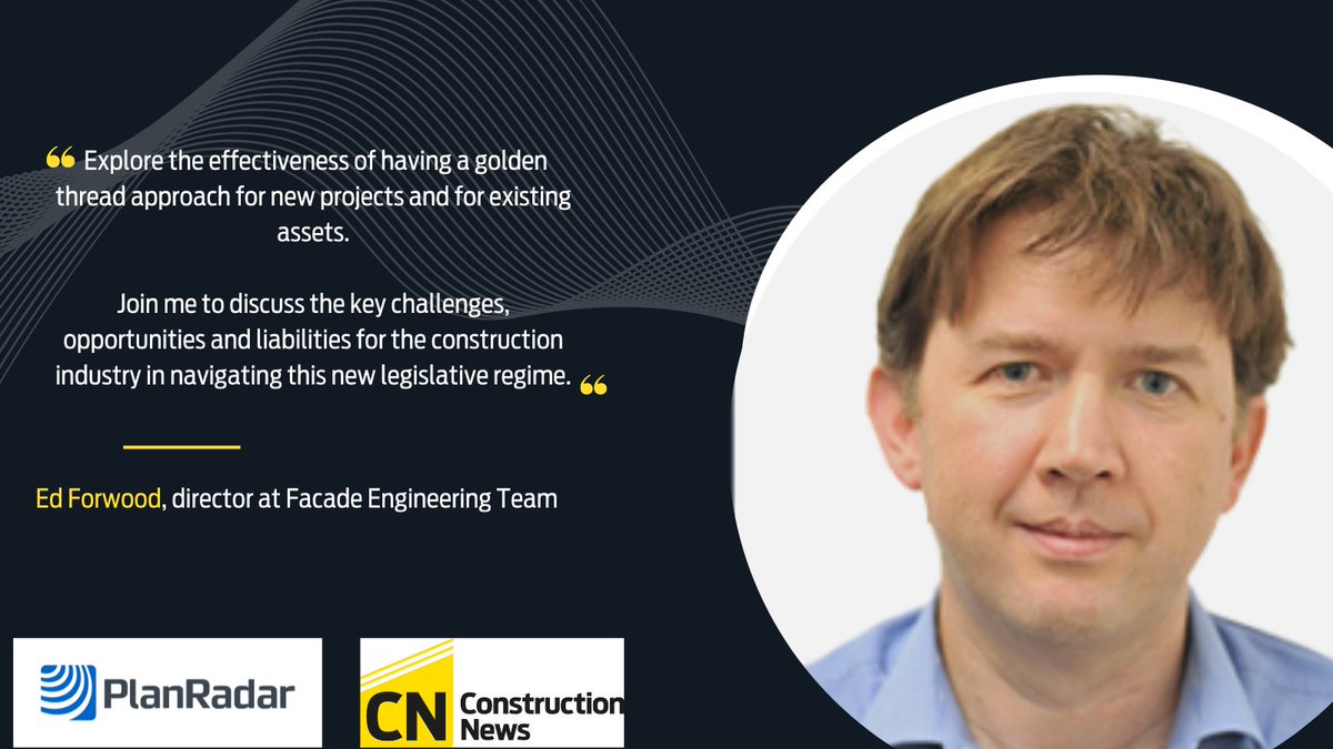 Exclusive webinar | Weaving the ‘golden thread’ into your projects Explore the effectiveness of technology and decision-making for construction projects with Ed Forwood, director at @Arup, access the webinar here bit.ly/3ylOtSK #constructionindustry #constructionnews