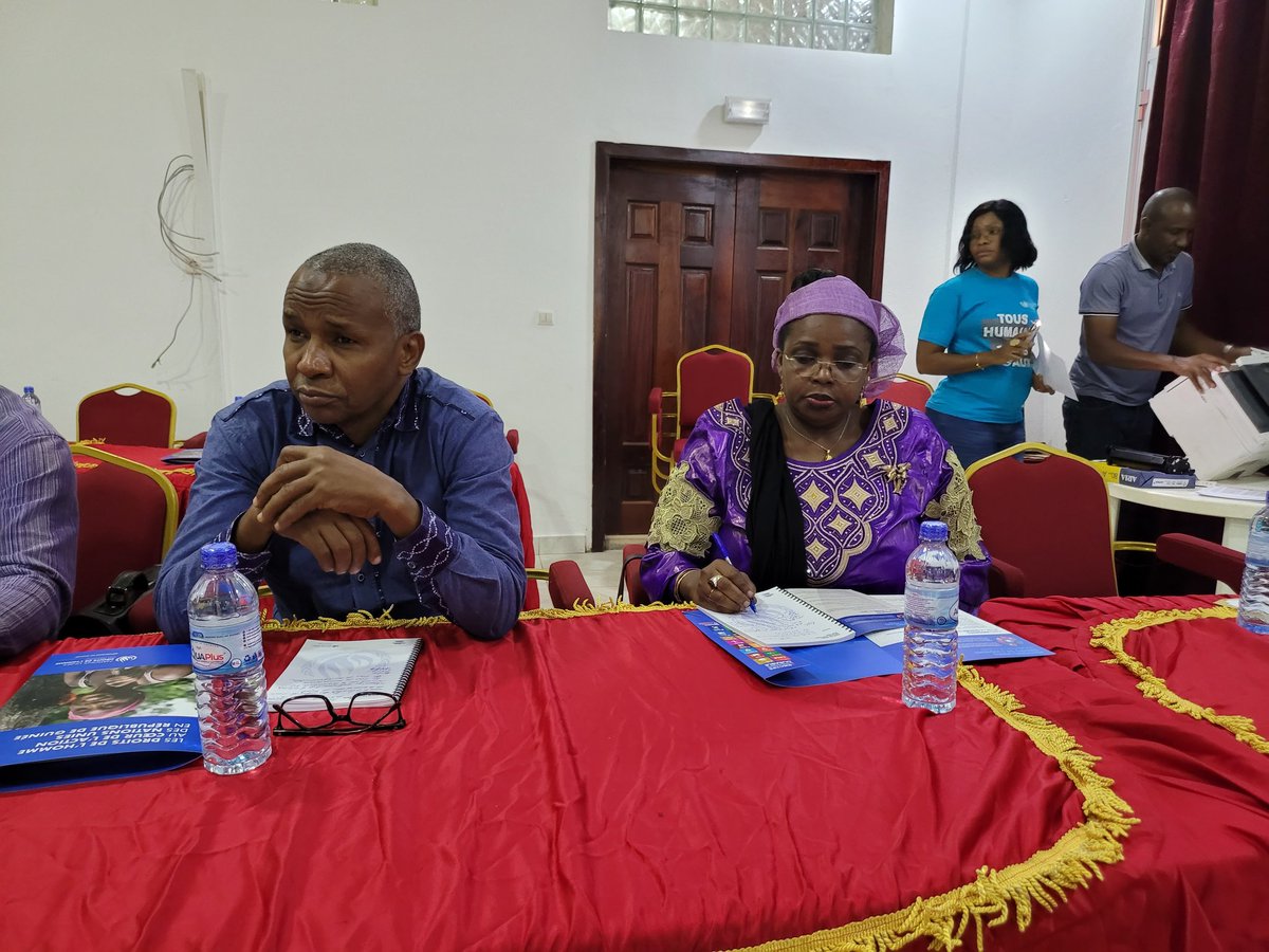 En tant que partenaire de mise en œuvre avec ONU- DROITS DE L'HOMME en Guinée, j'ai pris part au nom de la COFEPAD-GUINEE à la cérémonie d'ouverture de l'atelier d'élaboration du plan de mise en œuvre du PROJET D'APPUI AU RENFORCEMENT DE LA COHÉSION SOCIALE ET À LA RÉCONCILIATION