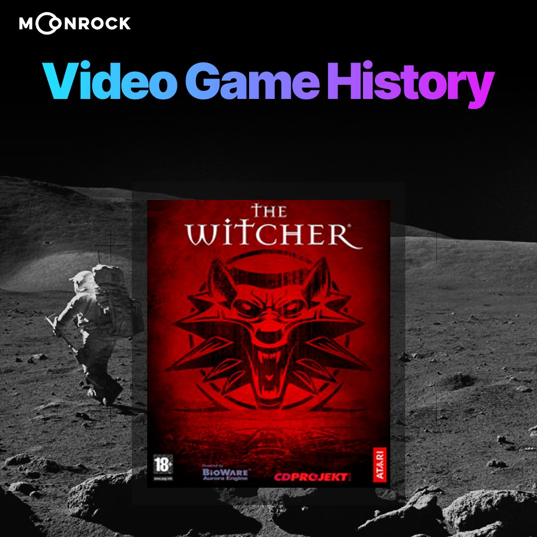 MoonrockAgency's tweet photo. On this day in Video Game History:

The Witcher is released by CD Projekt Red in 2007!

The studio had only ported games and had zero experience in game dev but by using BioWare's engine (and help) the managed to make one of the best titles to release that year. https://t.co/uJwQSyO06I