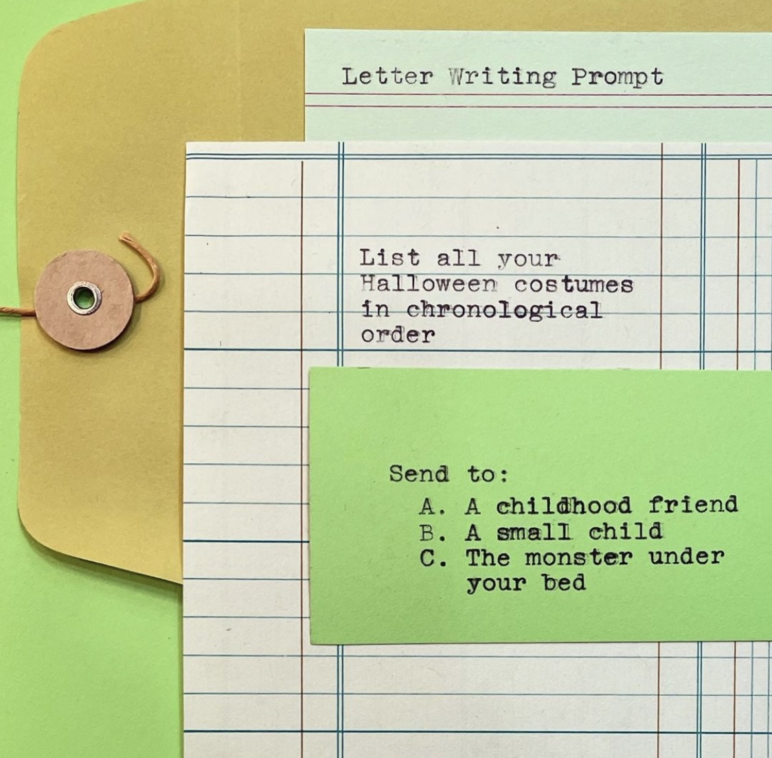 Hilarious Halloween Letter Writing Prompts from @assemblyoftext 👻 💌💚 #WritingCommunity #WritingPrompts