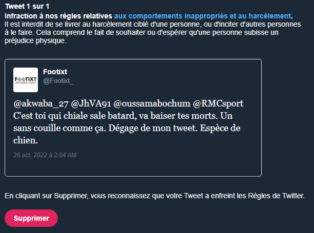 Cacuau's tweet photo. @akwaba_27 @Footixt_ @JhVA91 @oussamabochum @RMCsport C'est pour cela que tu as signalé son message? Ah ah des lâches. Vous aimez insulter quand sa répond sa pleure partout. https://t.co/dV5m12pliy