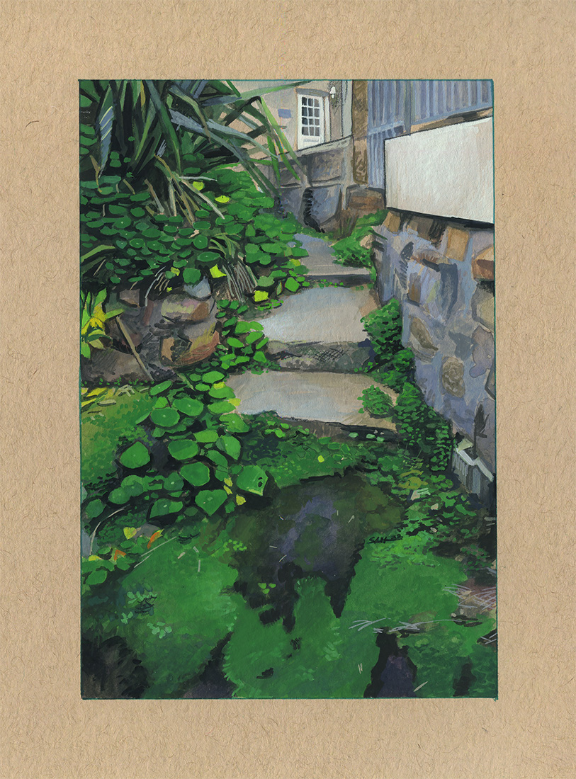 <a href="/DevinElleKurtz/">Devin</a> I've been trying my hand at gouache environment studies this year, and these are my faves. Keeping them small and blocky has been useful in trying to get my brain to dump out all the extra details the paintings dont need.