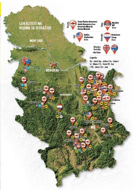 JelenaMKandic's tweet photo. Jeste, 11% teritorije republike #Srbija.🇷🇸

40 rudnika u centralnoj Srbiji.

Nas 4M građana predviđeno za odstrel zahvaljujući kompanijama #RioTinto #EVresources #EuroLithium #BalkanMinningMinerals #ZiJin #NevSun #RoyalExploration, #Dundee, itd.

Naše pleme "mrtvijem snom spava"! https://t.co/SD2JEHgLXV