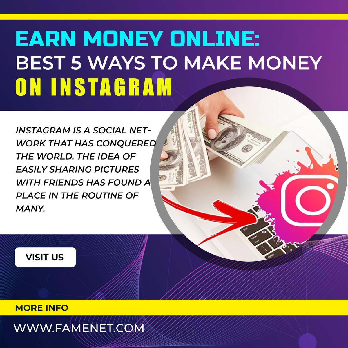 FameInfinity_'s tweet photo. Earn Money Online: Best 5 Ways to Make Money on Instagram
 #Instagram #MONEY #FameNet 

Read More : https://t.co/ussrz7Q1sK https://t.co/HMJnowFwzR