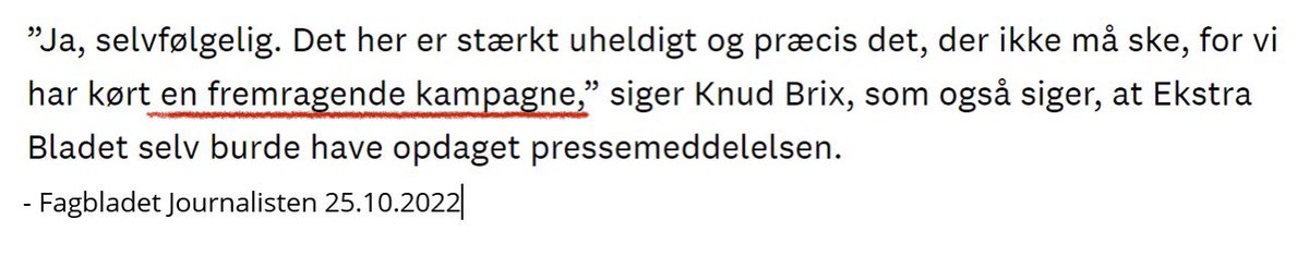 SimonGosvig's tweet photo. P1 Morgen vært: »Du er citeret for at sige ”en fremragende kampagne”. Der er jo forskel på god journalistik og så en kampagne.«

@Knud_Brix: »Nej. Nej. Nej. Jeg siger ikke ”en fremragende kampagne”.  ”En fremragende JOURNALISTISK kampagne”.« 1/3🧵 https://t.co/PjN1deBm0s