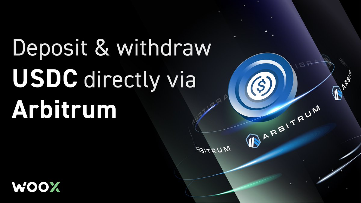 _WOO_X's tweet photo. Our support for Arbitrum continues!

@arbitrum's high speeds and WOO X’s zero fees are a match made in heaven, so let’s take this relationship to the next level 💘

$USDC is now supported on @arbitrum at https://t.co/o6MdghwN9d 🔥 https://t.co/km21hRt2fb