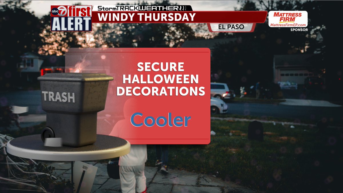 NicholeGomezTV's tweet photo. The wicked winds are back, tie down the Halloween decorations. Details on the #ABC7FirstAlert on Good Morning El Paso. https://t.co/r1KtU0IQMp https://t.co/b8eSCGNc0V