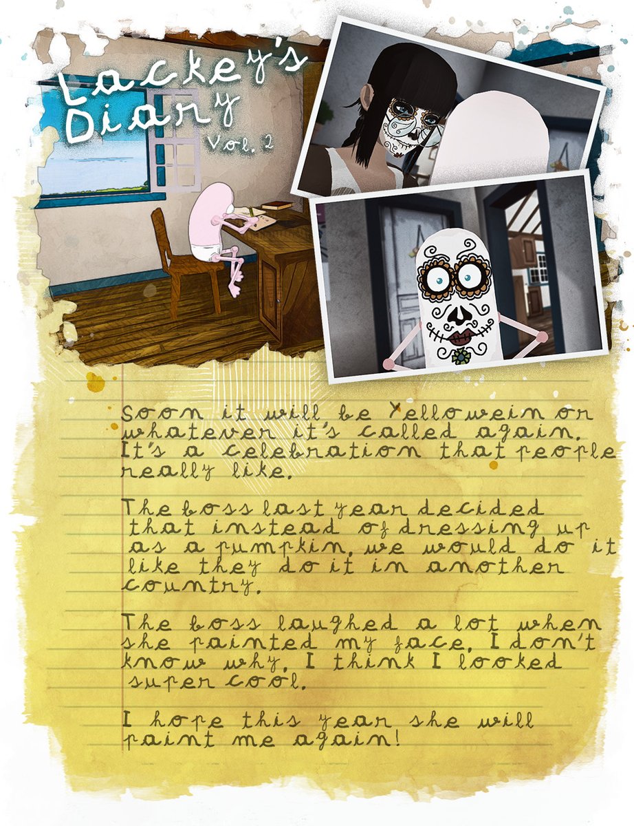 NotSoGreatTeam's tweet photo. We are approaching the end of October, Halloween is coming, and the Lackey explains in his diary how he spends these celebrations.
#indiedev #AurorasJourney #Lackey #Indiegame #PitifulLackey #Halloween https://t.co/NCZIQpn0Oo