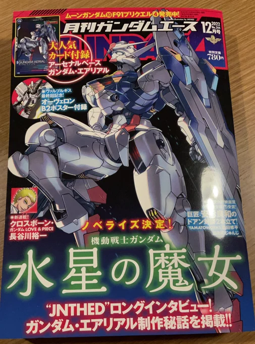 ガンダムエアリアル!表紙!本日発売のガンダムエース12月号!
コードフェアリーも載っております。
ブラックライダーとホワイトライダーをやっと出せました…!よろしければぜひ 