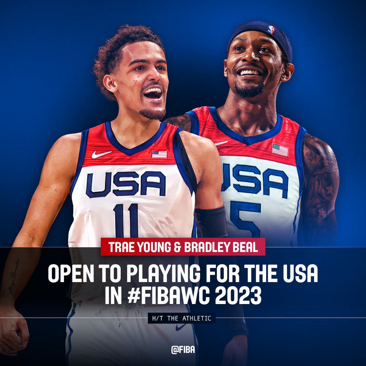 A new era of Dream Team? ✨🇺🇸 Trae Young and Bradley Beal say they are open to playing for Team USA in FIBA Basketball World Cup 2023! #FIBAWC x #WinForUSA