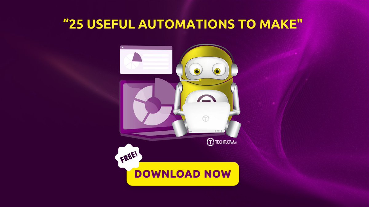 Techflow_AI's tweet image. Backend processes can be easier with automation, and this gets much simpler with the help of the “25 Useful Automations to Make” collection. 😍
Get your copy here and automate your backend process 👉 tchflw.ai/Antv
