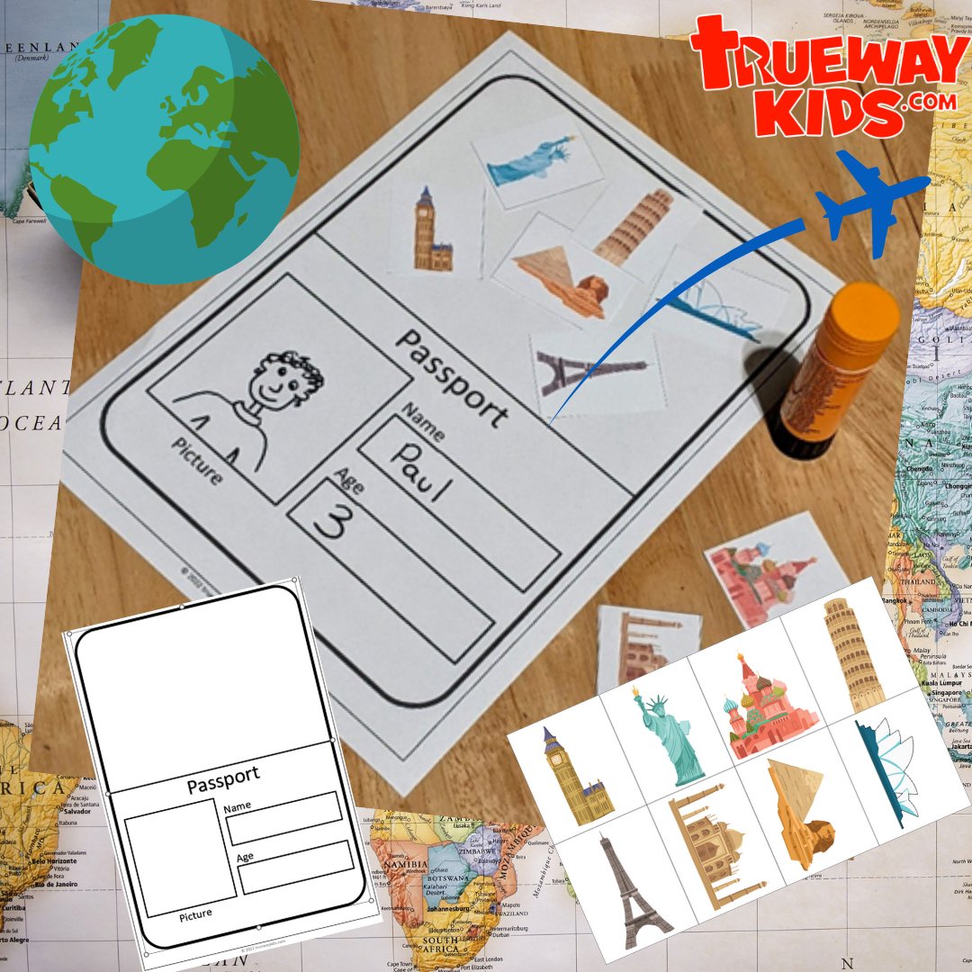 TruewayKids's tweet photo. Passport stamps activity for baby and toddlers - download the free template in our lesson on Paul’s Missionary Journeys from Trueway Kids. Paul traveled to many places and countries to share the gospel. This activity children will learn about new places as the glue on the stamps. https://t.co/64IoJscksW
