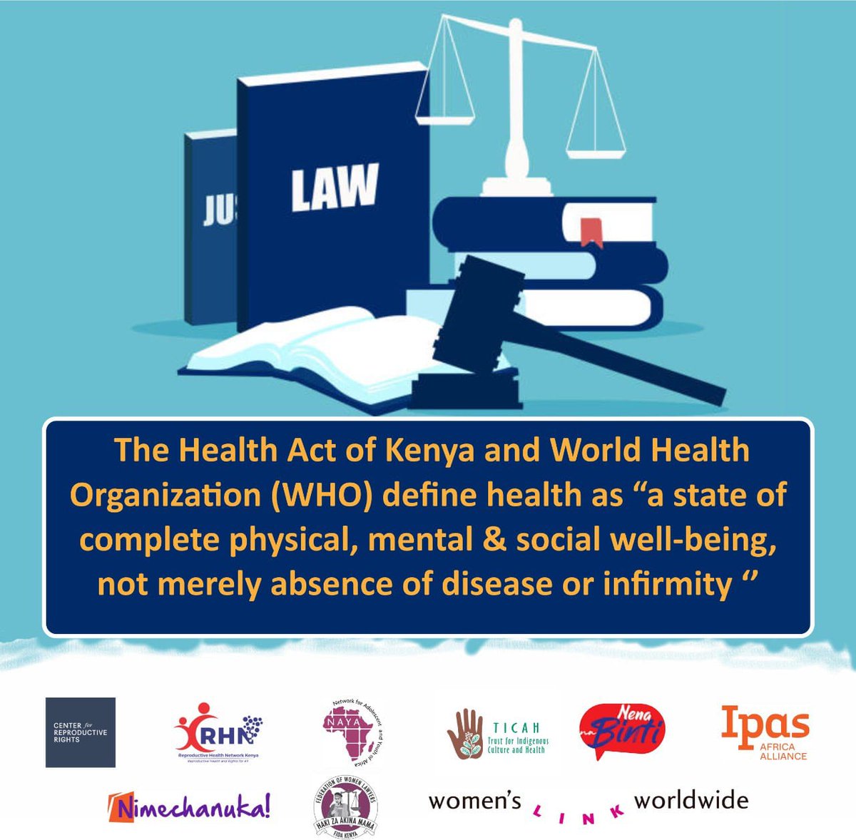 It's crucial to note that mental and social well-being are equally important and adds to our general health wellbeing #DefendHerRightsKE
