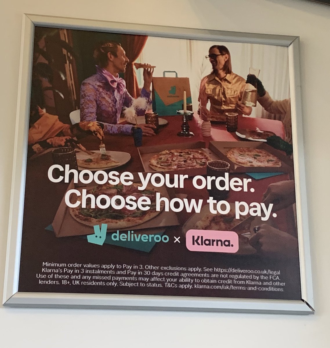 Kittynewman's tweet photo. Let it be known I dislike this partnership intensely. It’s depressing and it doesn’t help anyone. @Campaignmag #DeliverooAndKlarna https://t.co/jnJvMOWyZT