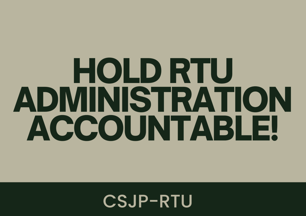 agitnaemman's tweet photo. Ako si Emman ng @rizaltechcassc ay nananawagan sa administrasyon ng RTU na pakinggan ang mga hinaing ng Graduating Students ng Batch 2022. Dapat maging responsable ang pamantasan sa kanilang pagkukulang sa nasabing pagtatapos.

#DoBetterRTU
#HeedGraduatingStudentCallsRTU https://t.co/M5umezJCiU