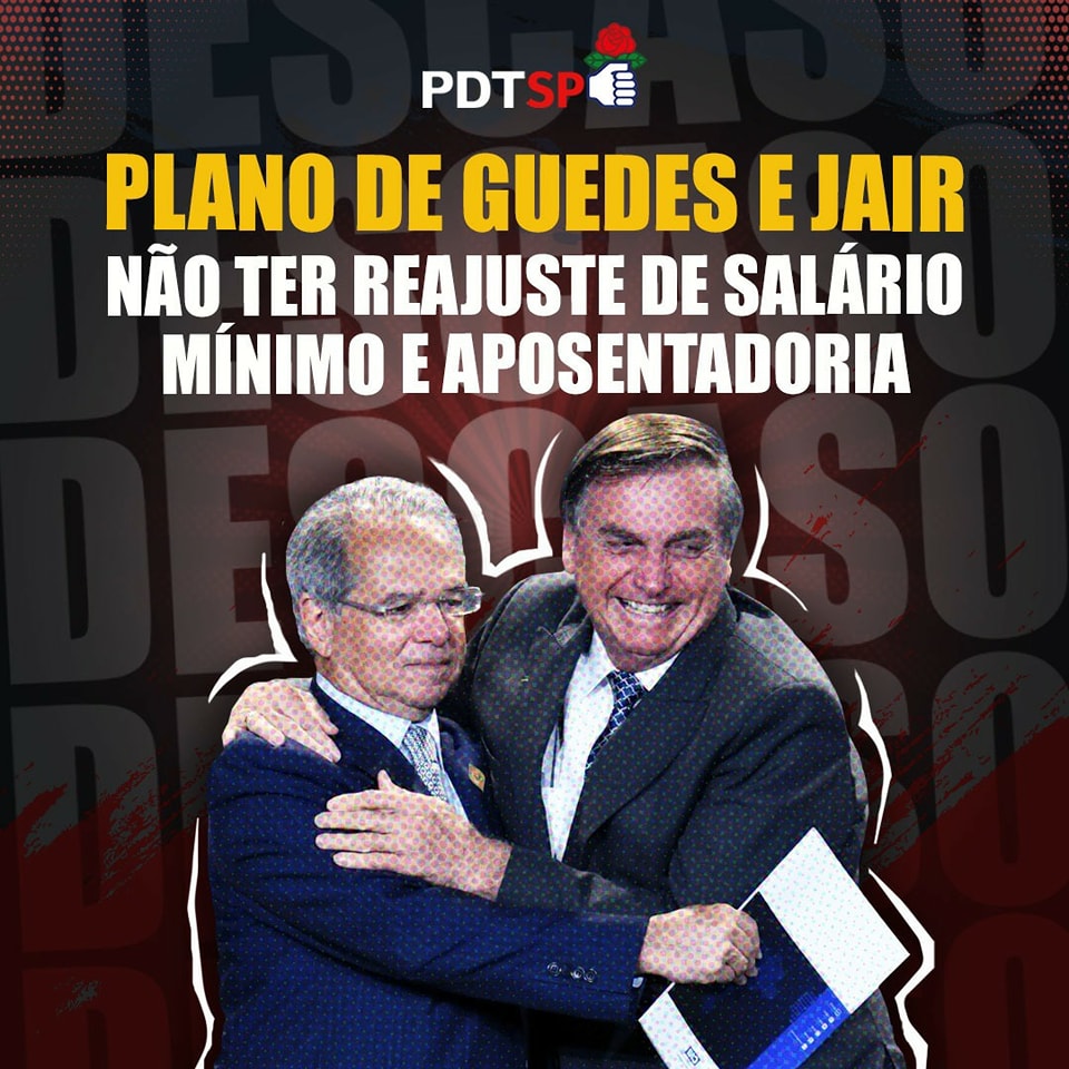 sp_pdt's tweet photo. O plano de Guedes e Jair é acabar com o poder de compra do salário mínimo.
Somos trabalhistas e vamos lutar contra isso! Fora Bolsonaro e Guedes!
Domingo é 12 + 1!
#pdtsp #ForaBolsonaro #ForaGuedes https://t.co/6s8tSrrVeo