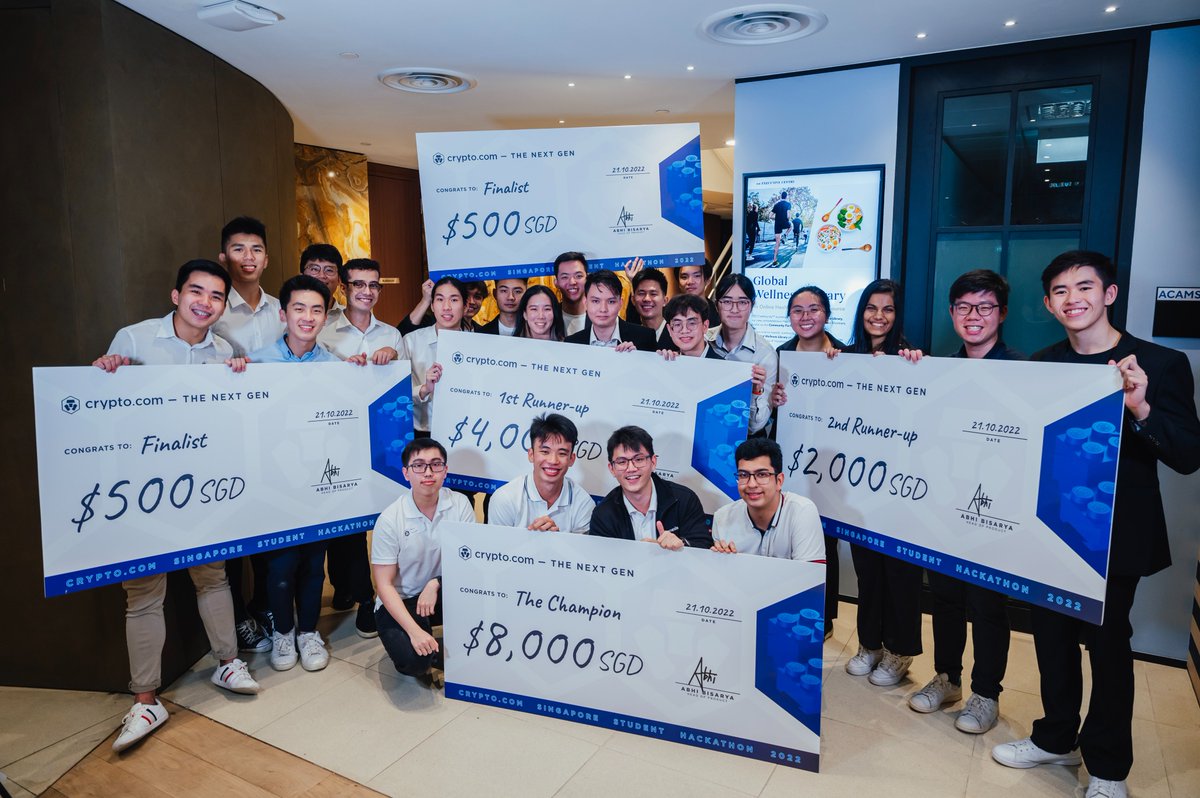 We just had our first “The Next Gen” Students #Hackathon! 125 students from  top universities in #Singapore turned their ideas into real projects to  accelerate the growth & adoption of #Web3. Congrats