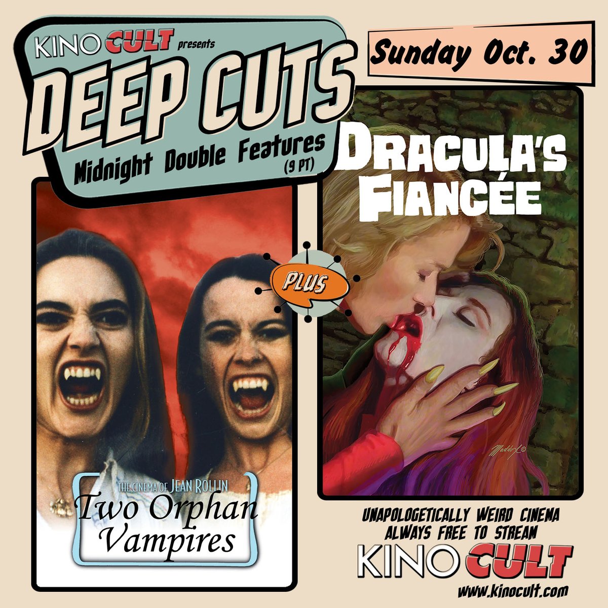 Family, Jean Rollin and Vampires. What more do you need in a double-feature. Day 30 of DEEP CUTS is Jean Rollin’s TWO ORPHAN VAMPIRES and DRACULA’S FIANCEE