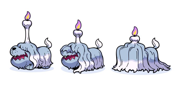 蠟燭が溶けて毛が伸びるボチ#ポケモン  #Pokémon  #イラスト #ポケモンSV 