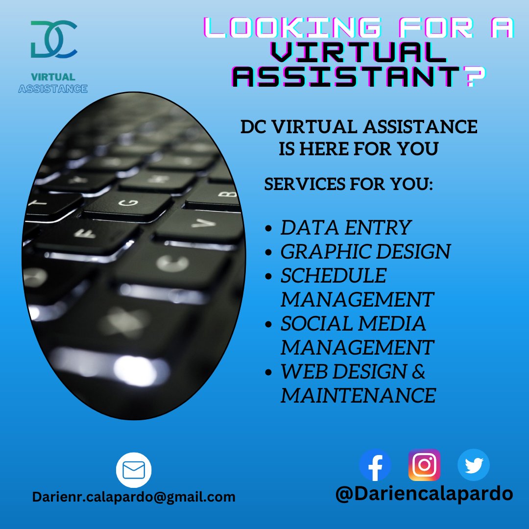 DarienCalapardo's tweet photo. DC Virtual Assistance provides professional social media management, web design, and maintenance . I offer a wide range of services from data entry to schedule management, and more.📁 Come, Let us work together to achieve higher goals.🏆 #DigitalJobsPH #VirtualAssistance https://t.co/17xV2kdn8s