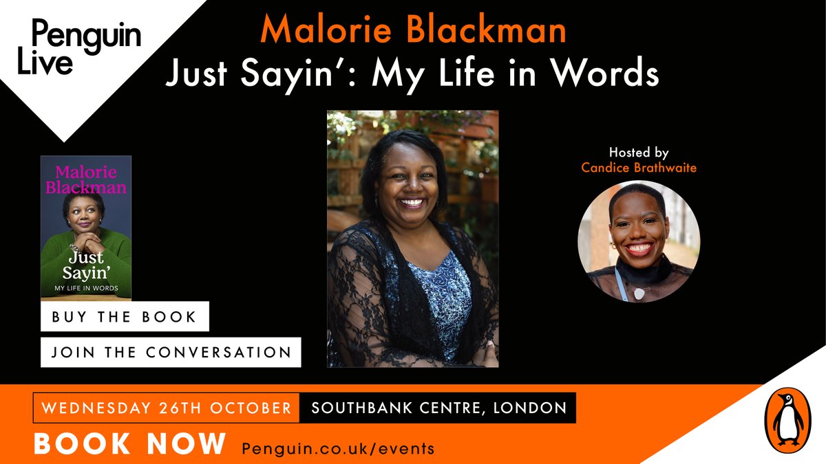 malorieblackman's tweet photo. Hi Everyone, This is where I'll be tonight with the amazing Candice Brathwaite.  Hope to see you there. 😊 https://t.co/jMIJ6nVKm4