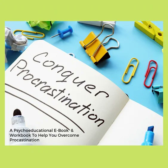 EnrichNY's tweet image. A Psychoeducational E-Book &amp;amp; Workbook To Help You Overcome Procastination.
#conquerprocrastination #ebook #workbook #psychoeducation #psychoeducationworkbook #mentalhealthmatters #mentalwellness #enrichny
👉To get more info, visit us: enrichnyc.com/product-page/c…