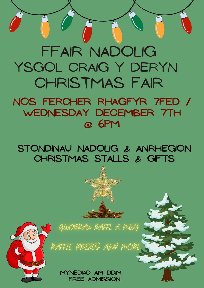 Cysylltwch hefo'r ysgol er mwyn archebu bwrdd i werthu eitemau/ Please contact the school if you'd like to book a table (£5 y bwrdd/per table) #Christmas2022