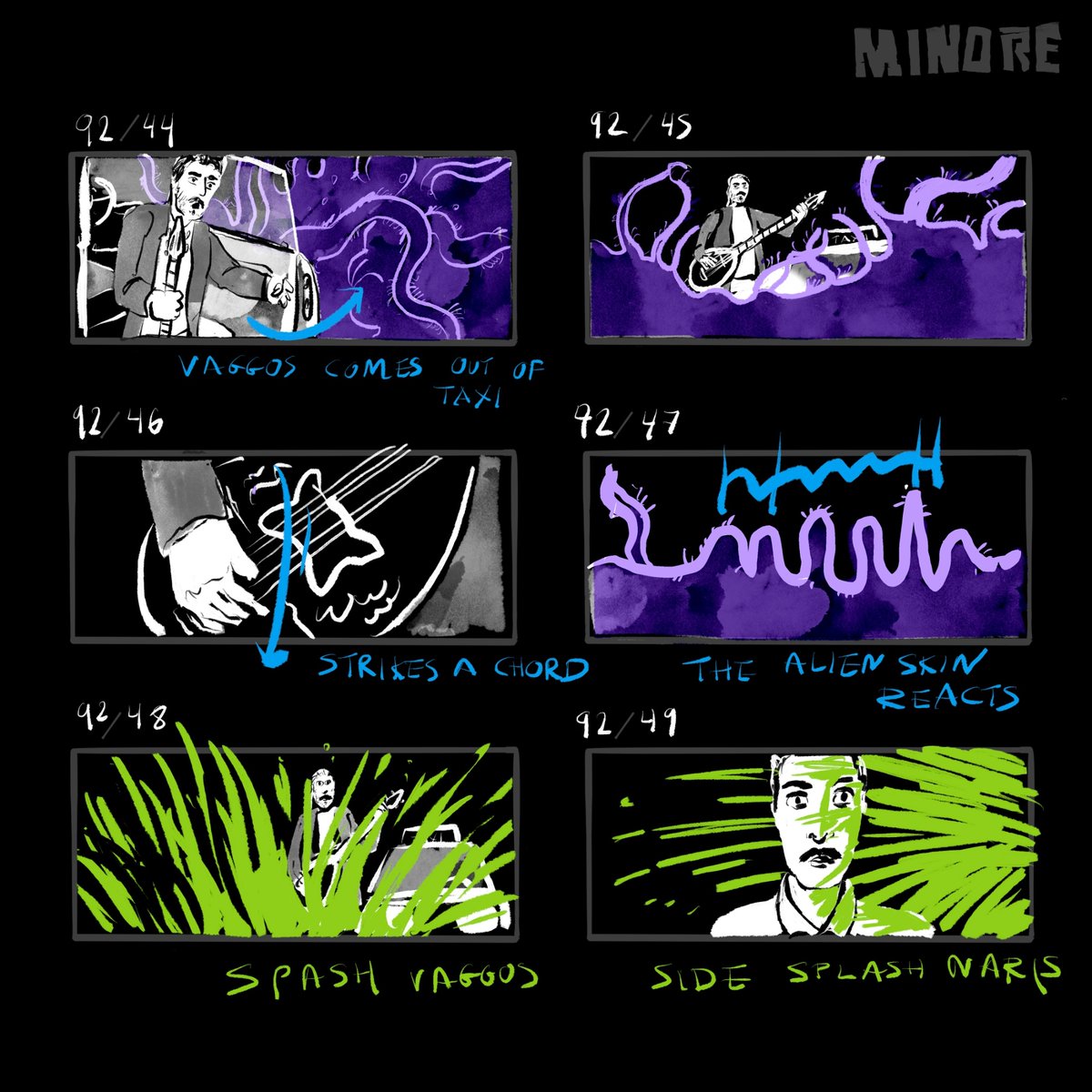 minorethefilm's tweet photo. Sneak peek at Kostas' storyboards for Minore - monsters and music, oh my!
@inkas_films @melancholystarstudio
#ERT #greekfilmcentre #moviemaking #greekmovies #greekmusic #monstermovies #behindthescenes #filmmaking #indiefilms #setlife #filmprep #screenwriting #scripts #studio https://t.co/2sMxerjLPY