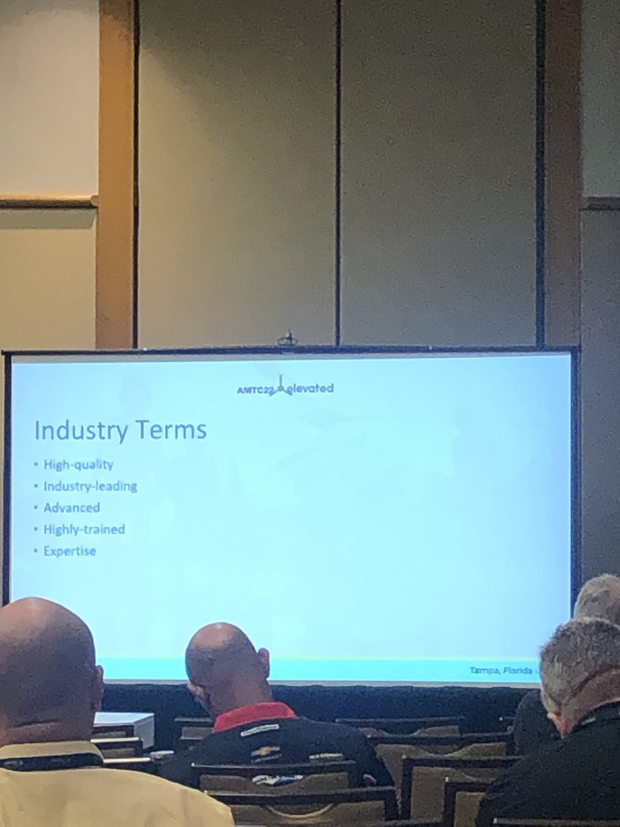 ktcollopy's tweet photo. How many #hems or #CCT programs have these words on their website or media? But, how do you know and or prove this?-J Koper #amtc22 @AMTC @AAMS https://t.co/2HZN5glfa1