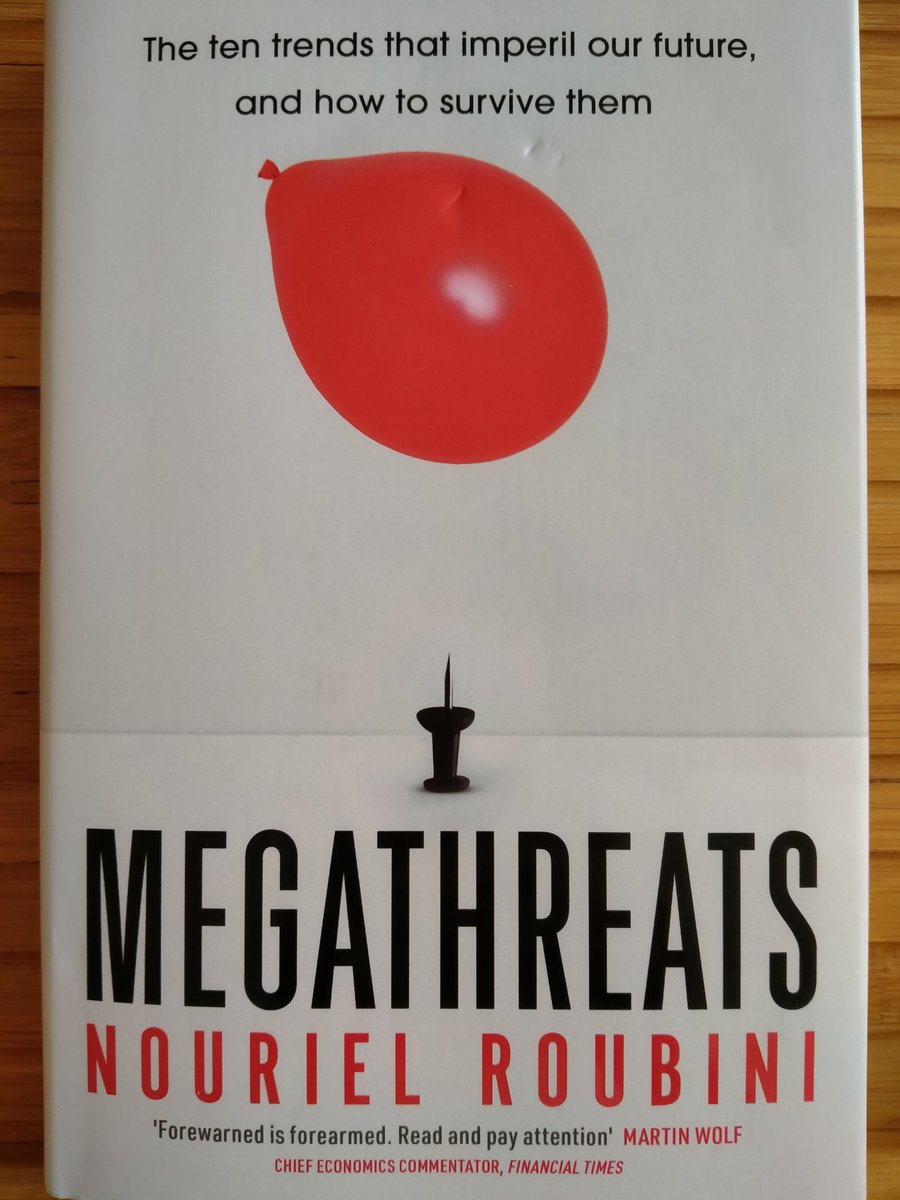 Important #book on #economy and #Finance of #megathreats <a href="/Nouriel/">Nouriel Roubini</a> Two questions/remarks: 1 #megathreats also mean #megaopportunities? 2 #Neoliberal privatisations and budget cuts on e.g. #defense, #healthcare and #EnergyTransition lead to much larger impacts of #megathreats?