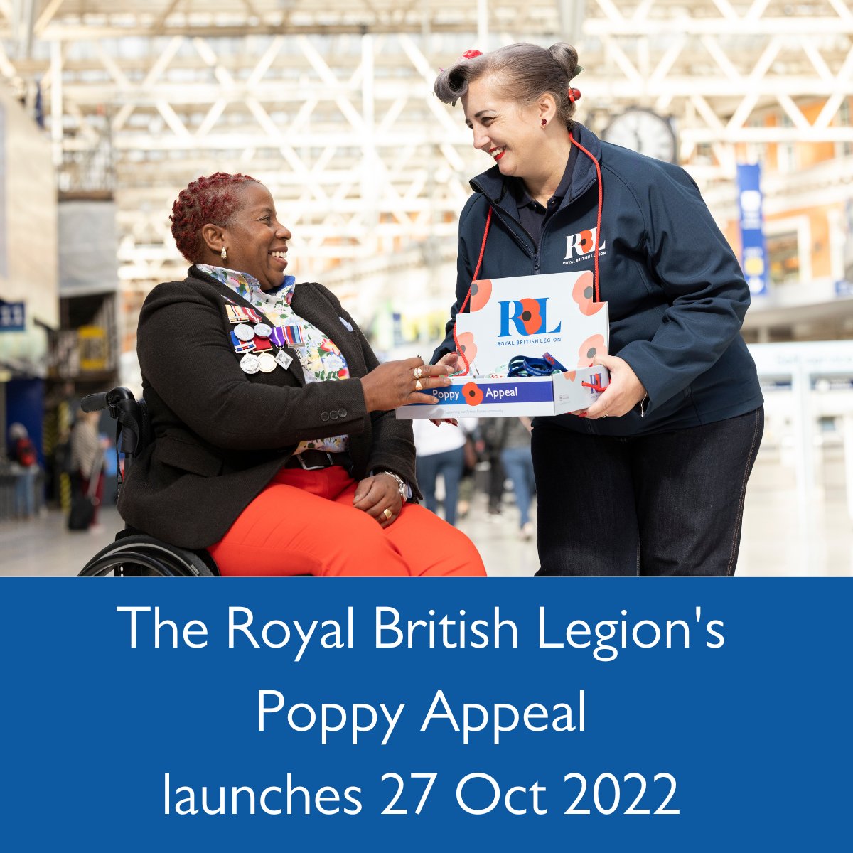 The Royal British Legion's #PoppyAppeal launches tomorrow. 🎉 Our wonderful Poppy Appeal collectors will be out and about distributing poppies and collecting donations. Your poppy shows you care and helps us continue our vital work supporting the Armed Forces community.
