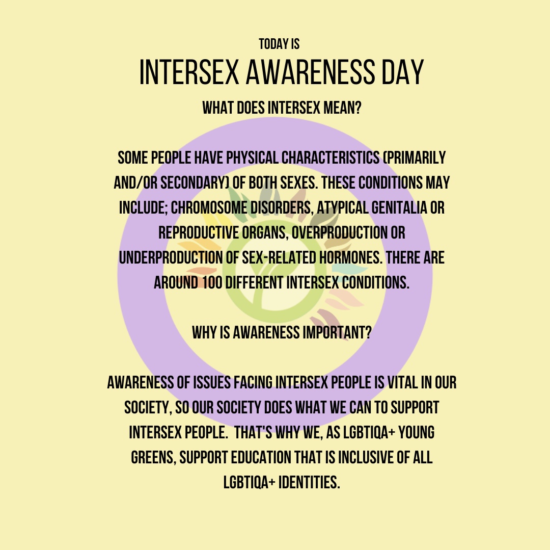 YG_LGBTQIA's tweet photo. Today is #IntersexAwarenessDay 🏳️‍🌈 https://t.co/rbz2dhfBDV
