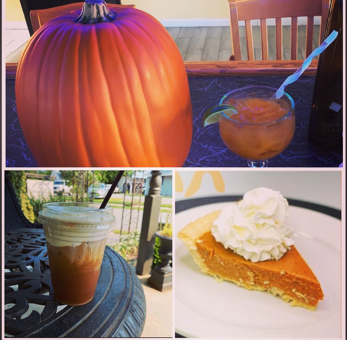 Here’s how we celebrate #NationalPumpkinDay: Pumpkin Margarita, Pie and Cold Brew! #visitcbva