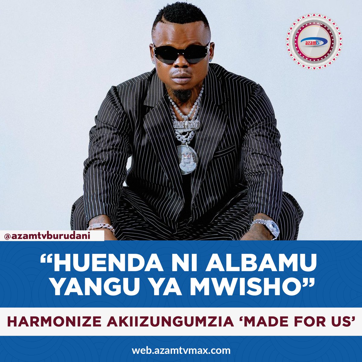 azamtvtz's tweet photo. Hitmaker @harmonize_tz amegusia kwamba huenda albamu yake ijayo #MadeForUs ikawa ya mwisho kutokana na kuwa albamu yake ya tatu mfululizo tangu mwaka 2020 alipotoa #AfroEast ikafuatiwa na #HighSchool mwaka jana. https://t.co/YNp74Zh7Sb