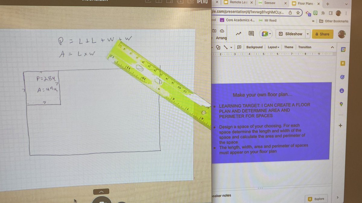 ReedLPS4's tweet photo. Using area and perimeter in a real world scenario. If we are architects using floor plans, how would we use area and perimeter? https://t.co/wgenXrxf9Z