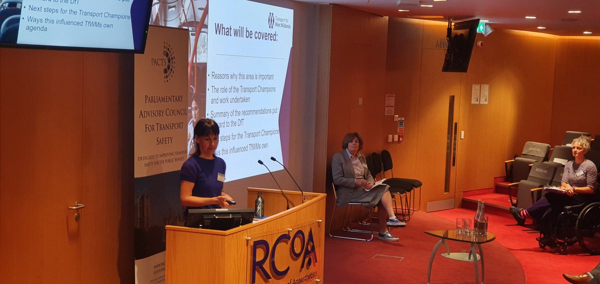 PACTS's tweet photo. Helen Davies from Transport for West Midlands - speaking at the PACTS conference on tackling violence against women and girls and the work of the Transport Champions.
#PACTSconf https://t.co/EcBgCMHC8F