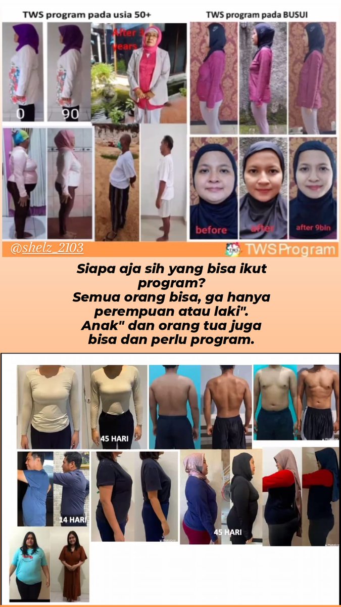shelz_SB's tweet image. Selalu diingatkan, yang perlu dan butuh program bukan hanya perempuan, atau ibu" aja ya. Tapi banyak juga para lelaki yang sudah bertransformasi menjadi lebih sehat. Ga cuma itu, anak" ataupun orang tua juga bisa banget ikut programnya.
#programTWS #TWSprogram #diet #dietsehat