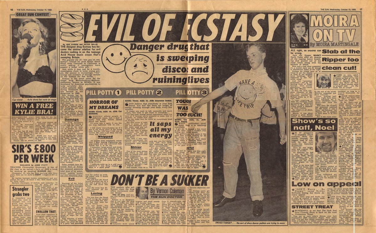 Yes it's the Evil Of Ecstasy's anniversary today. 34 years ago today, <a href="/TheSun/">The Sun</a> launched its recruitment drive to get every teenager in the UK on pingers #pillpotty (PS don't buy the Sun).