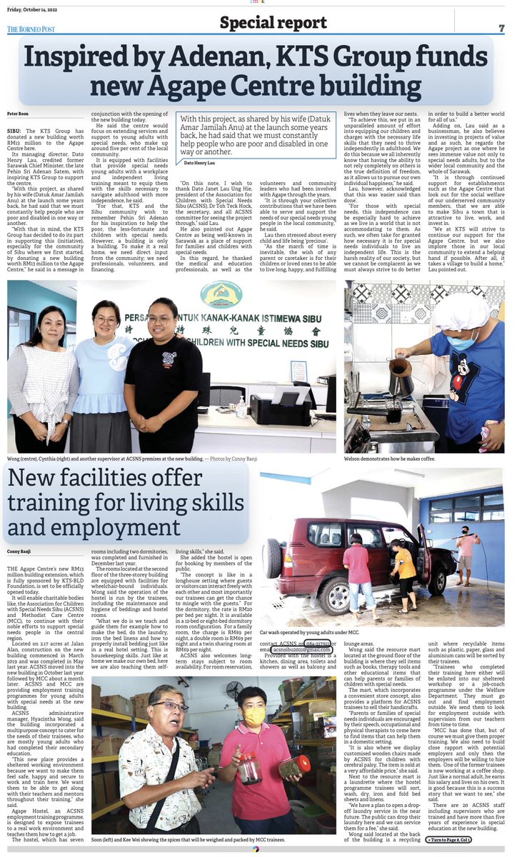 SibuTHToh's tweet photo. A Dream Come True @ Sibu Agape Centre
Sources: Borneo Post

#@icr_nih https://t.co/fouy3ZkdGJ