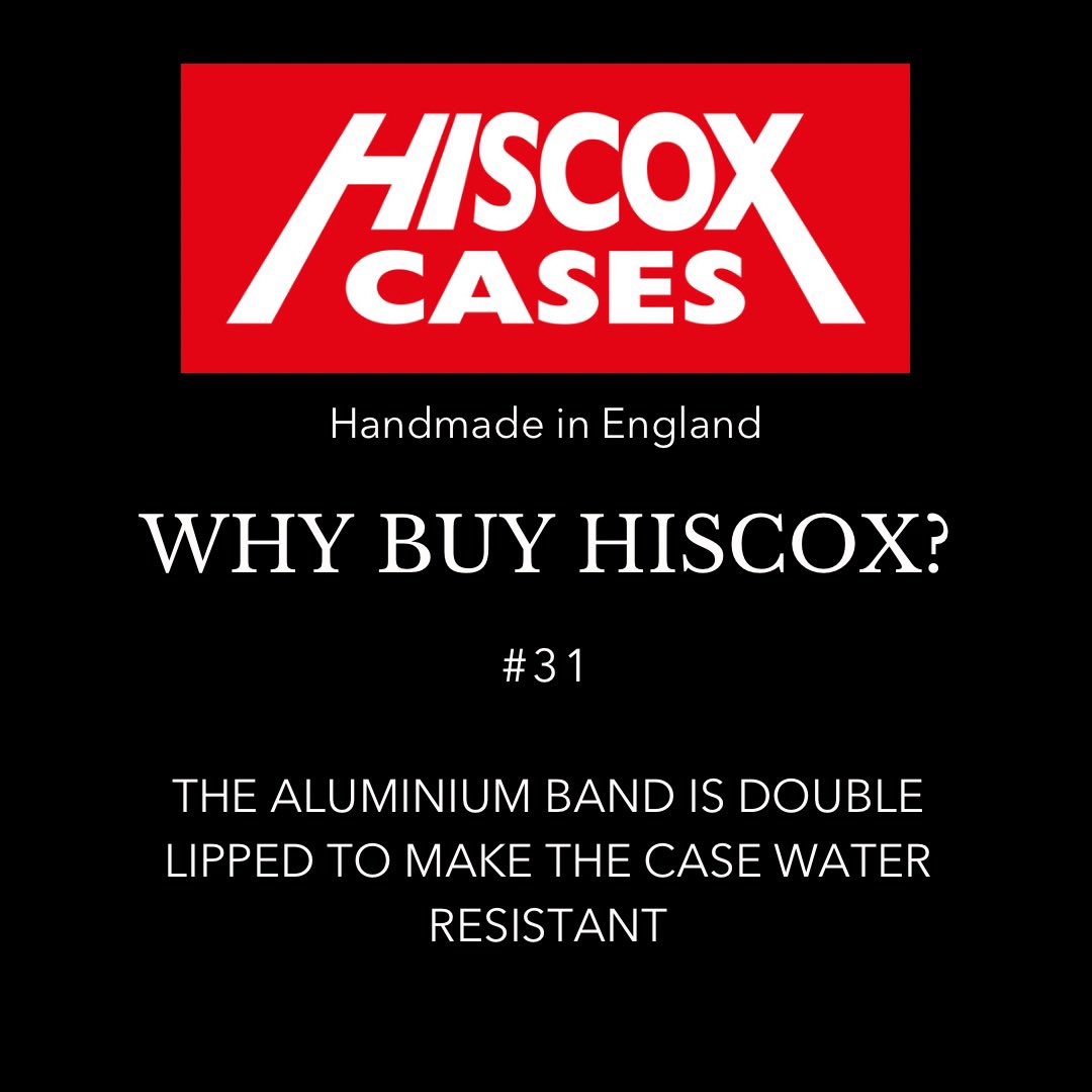 44 Reasons to buy a Hiscox Case…
#31
THE ALUMINIUM BAND IS DOUBLE LIPPED TO MAKE THE CASE WATER RESISTANT
 
Water damage is no laughing matter – so the fact our cases are weather resistant adds extra peace of mind – especially if you’re ferrying gear to a venue in the rain!