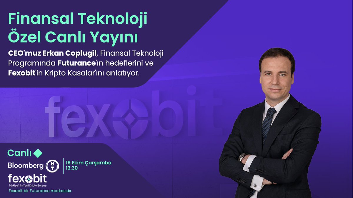 fexobit's tweet photo. 🔔Finansal Teknoloji | Bloomberg HT

📌CEO'muz Erkan Coplugil, Finansal Teknoloji Programında Futurance'ın hedeflerini ve Fexobit'in #KriptoKasalar'ını anlatıyor. 
  
👇👇👇
⏰ 19 Ekim 13:30
📺 @BloombergHT 
🔗 https://t.co/AnmC7ztreF https://t.co/BdVhWEKt6B